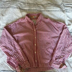 American Eagle Outfitters Red and White Striped Shirt